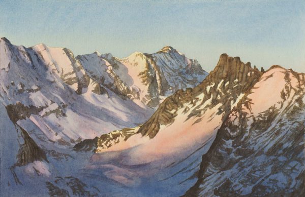 Valdisere France Attew Painting Landscape artist art ski snowboard mountain winter Snow Alpine Alps Montagne Alpes