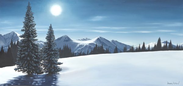 Canada Columbia Attew Painting Landscape artist art ski snowboard mountain winter Snow Alpine Alps kunst berge