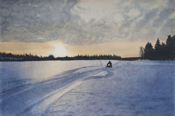 Sweden Lapland Attew Painting Landscape artist art Ray Mears Bushcraft winter Snow konst lavvu Vinter Swedish