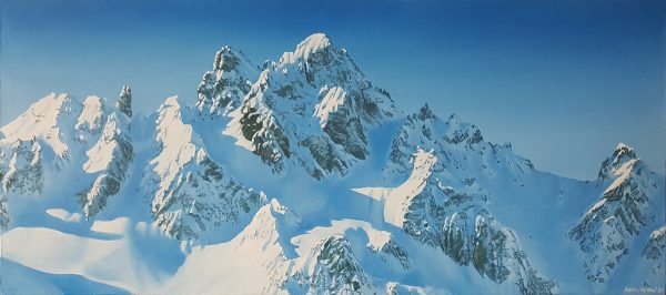 Courchevel France Adam Attew Painting Landscape art Alps ski mountain montagne neige