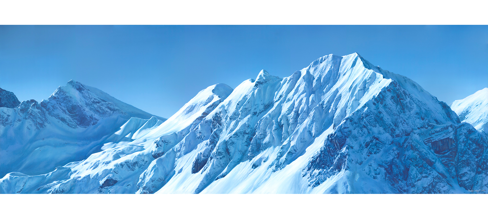 Austria Lech Attew Painting Landscape artist art ski snowboard mountain winter Snow Alpine Alps Montagne Alpes