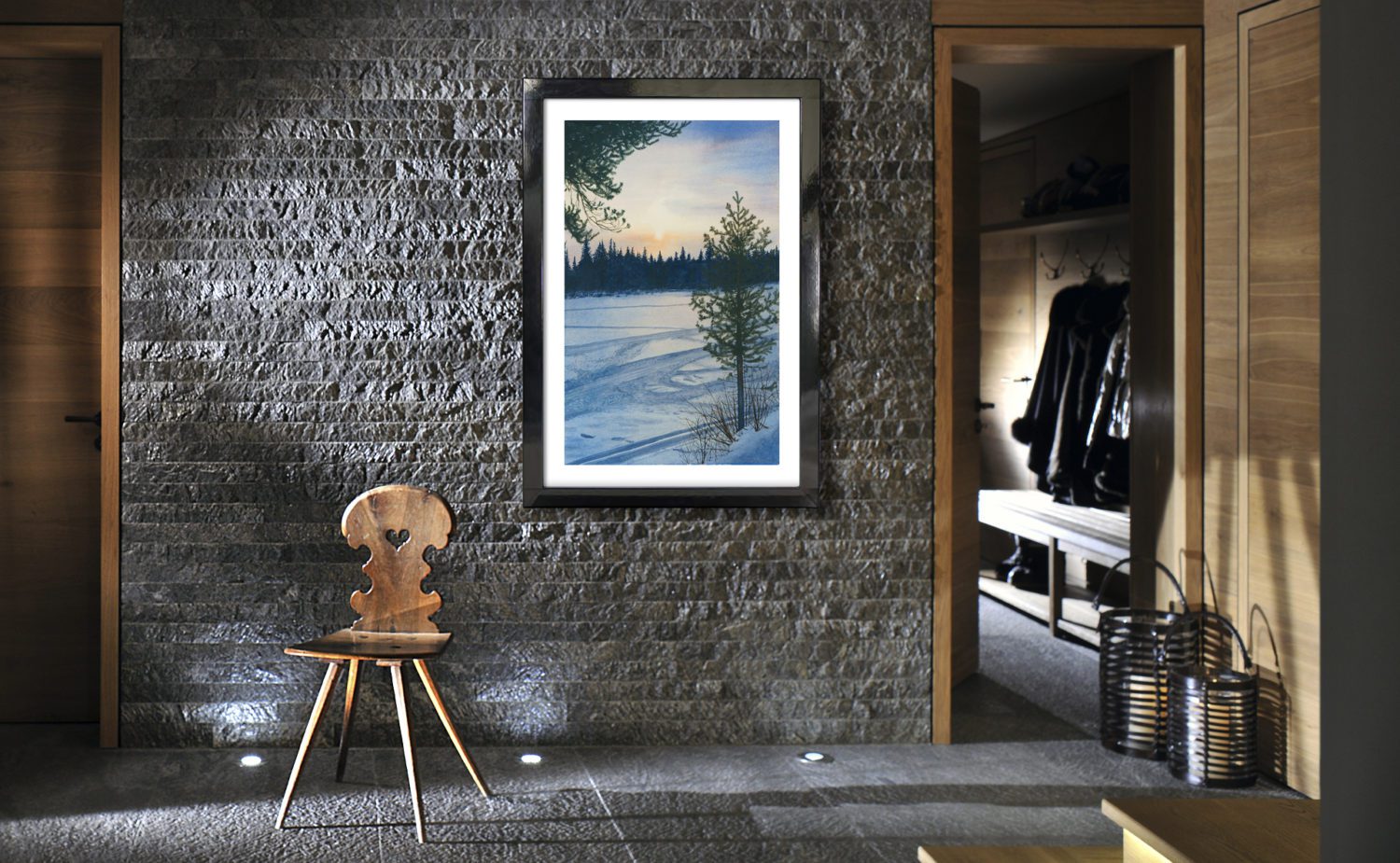 Sweden Lapland Attew Painting Landscape artist art Ray Mears Bushcraft winter Snow konst lavvu Vinter Swedish