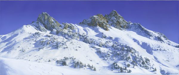 Austria Lech Warth Vorarlberg Arlberg Attew Painting Landscape artist art ski snowboard mountain winter Snow Alpine Alps Montagne Alpes