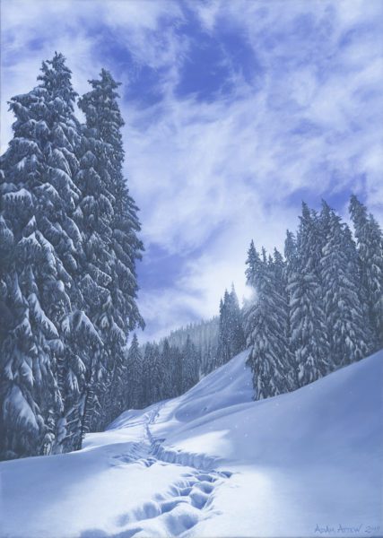 Austria Leogang Salzburg Salzburgerland Attew Painting Landscape artist art ski snowboard mountain winter Snow Alpine Alps Montagne Alpes