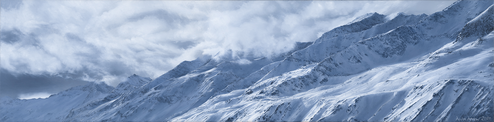 Austria Obergurgl Attew Painting Landscape artist art ski snowboard mountain winter Snow Alpine Alps Montagne Alpes