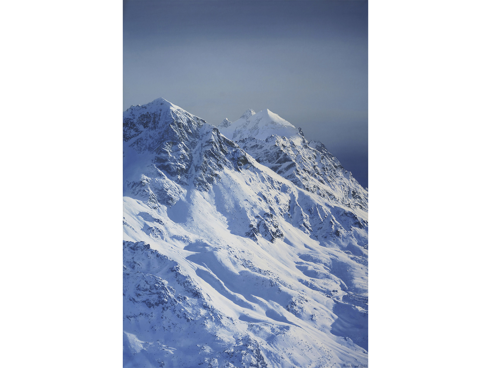 Piz Rid 'Piz Surlej & Piz Roseg' Original Oil Painting - Adam Attew